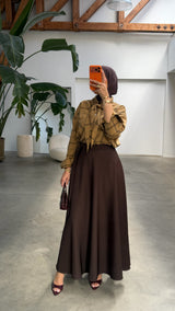 AMÉLI MAXI SKIRT BROWN