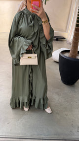 RUFFLE DRESS KHAKI