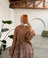 LOU RUFFLE BLOUSE PEACH