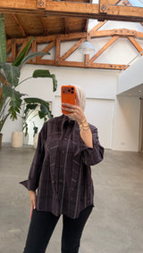 Naomi check blouse purple
