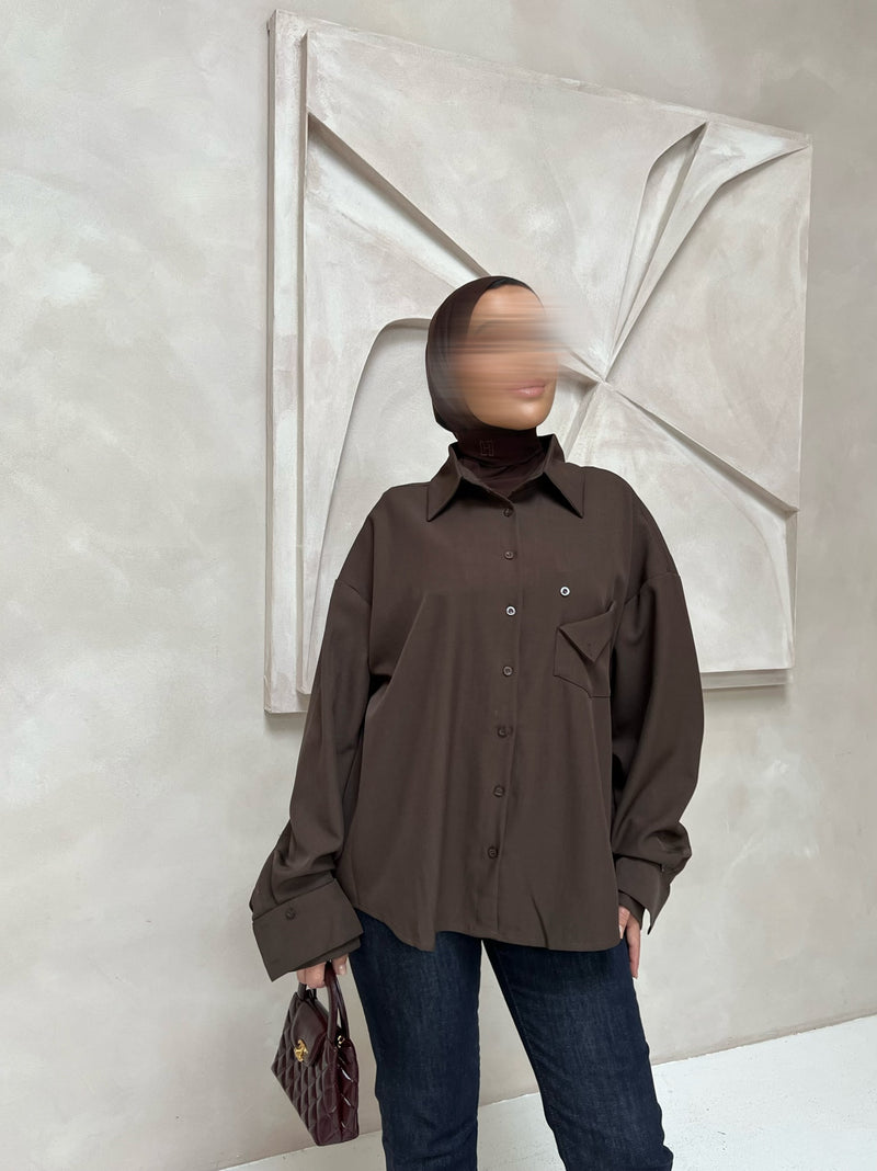 Delina oversized blouse brown