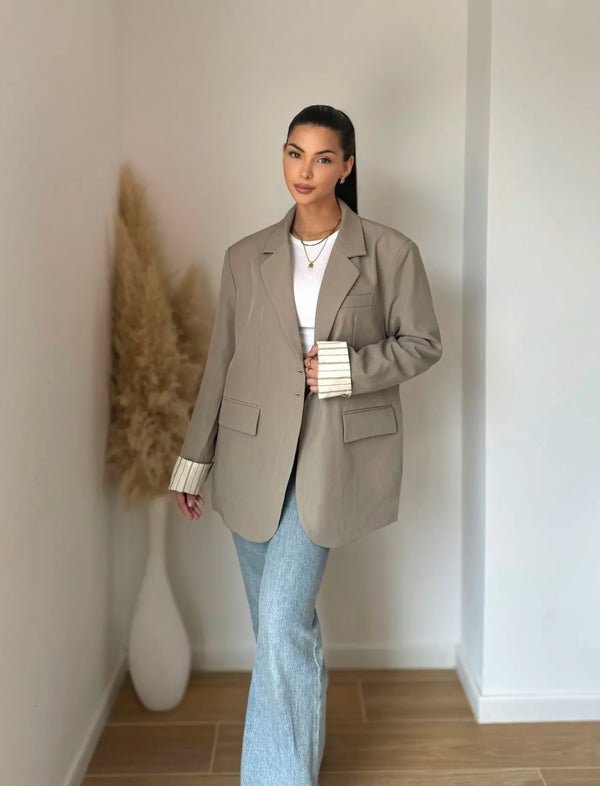 ÉLYA OVERSIZED BLAZER TAUPE