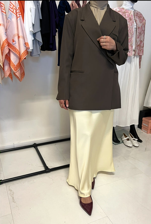 SARA SATIN SKIRT YELLOW