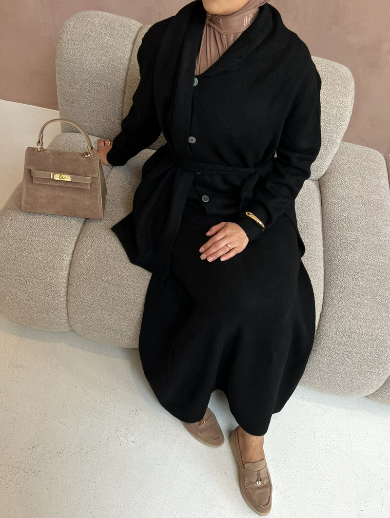 KNITTED SET BLACK