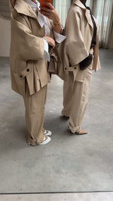 SHORT TRENCH CAPE CAMEL