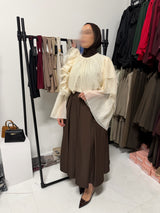 MINÉ RUFFLE TOP ECRU