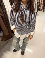 Striped sweater with scarf detail