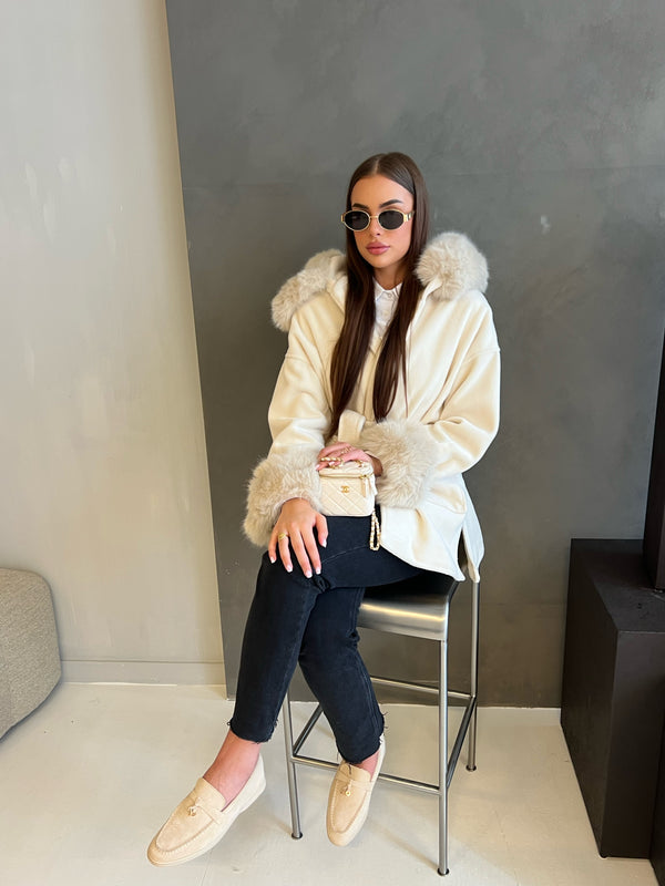 FAUX FUR JACKET BEIGE