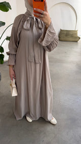 FARAH DRESS DARK BEIGE