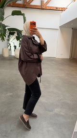 Wrap detail blouse brown