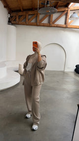ESSENTIAL OVERSIZED PANTS- BEIGE
