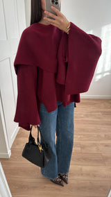 SARA SCARF JACKET BORDEAUX