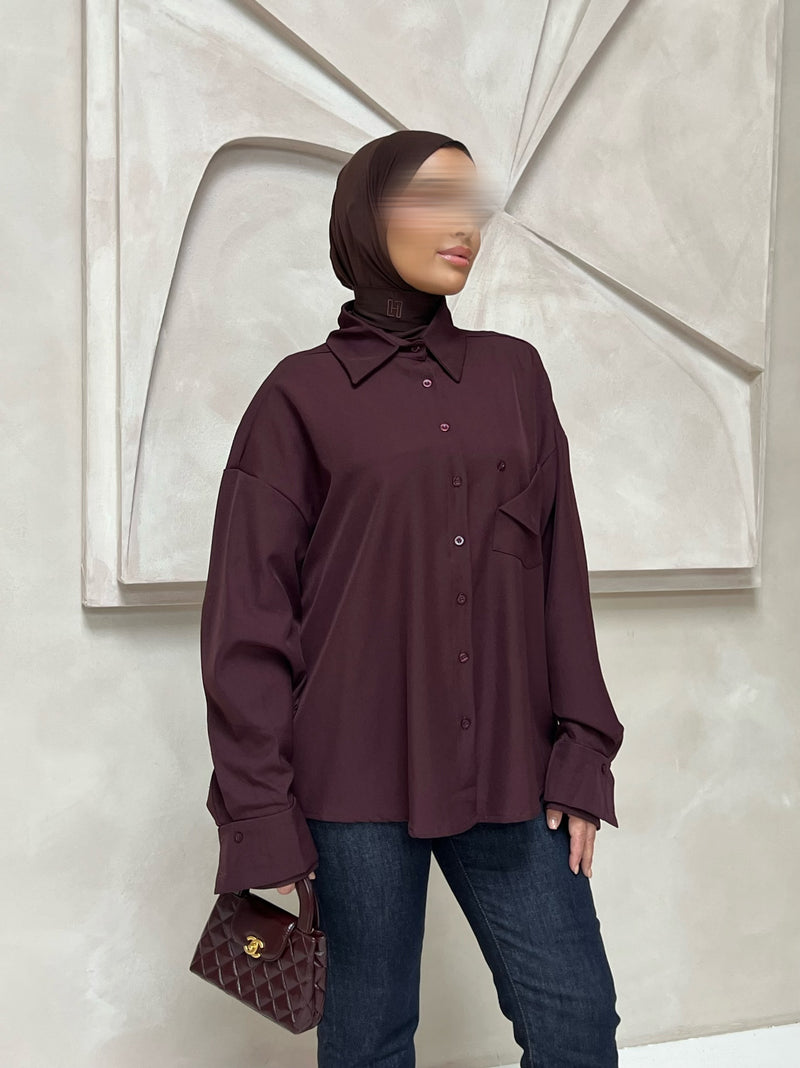Delina oversized blouse BORDEAUX