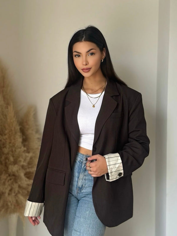 ÉLYA OVERSIZED BLAZER BROWN