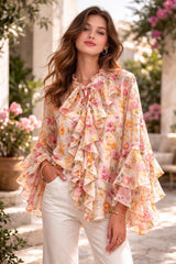 FLORAL RUFFLE BLOUSE