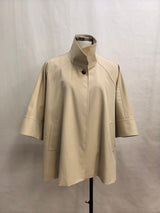SHORT TRENCH CAPE LIGHT BEIGE