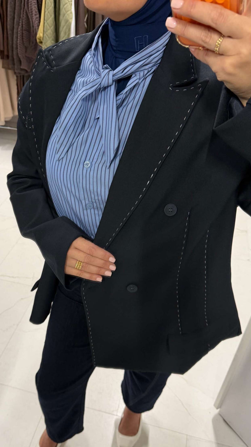 ZARA PREMIUM BLAZER NAVY BLUE