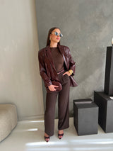 KARA LEATHER BLAZER