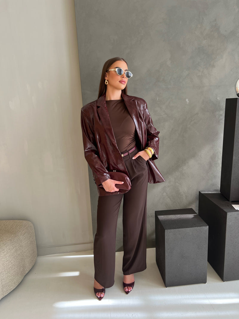 KARA LEATHER BLAZER