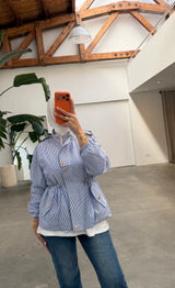 Striped Utility Jacket Blue