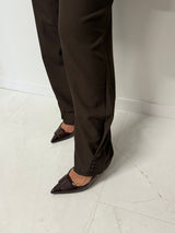 AZILI High-Waist Wide Leg Pantalon CHOCO