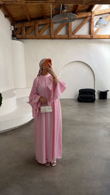 CHECKED DRESS PINK