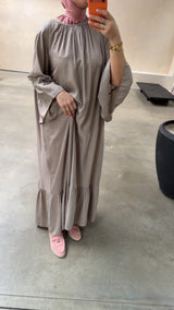 LINDA DRESS DARK BEIGE