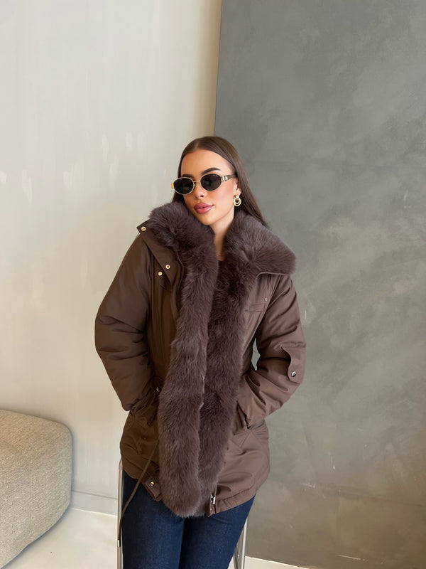 FAUX FUR COATBROWN