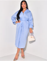 BASIC LONG BLOUSEDRESS BABY BLUE