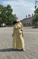 COTTON DRESS YELLOW/GREEN