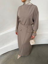 POCKET SKIRT SET TAUPE