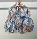 NALA PRINTED BLOUSE BLUE