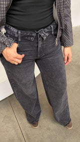 WIDE LEG JEANS BLACK