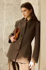 TAILORED BLAZER WARM BROWN