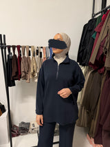 Dentella zipper top NAVY BLUE