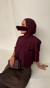 CROPPED BLAZER BURGUNDY