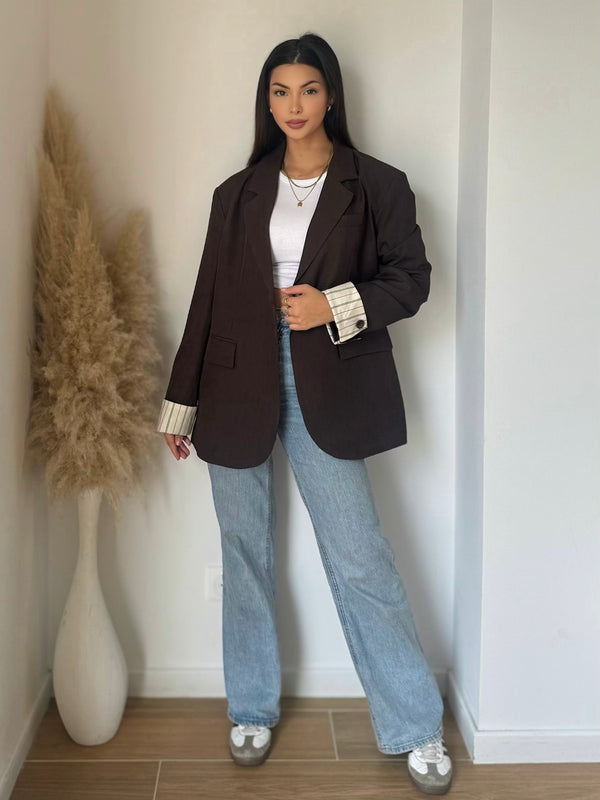 ÉLYA OVERSIZED BLAZER BROWN