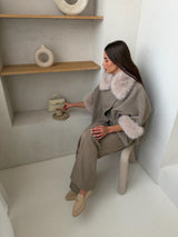 PRE-ORDER: HANORA PONCHO COAT TAUPE