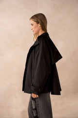 SHORT TRENCH COAT BLACK