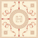 HANORA SIGNATURE SILK SCARF- BLUSH BEIGE