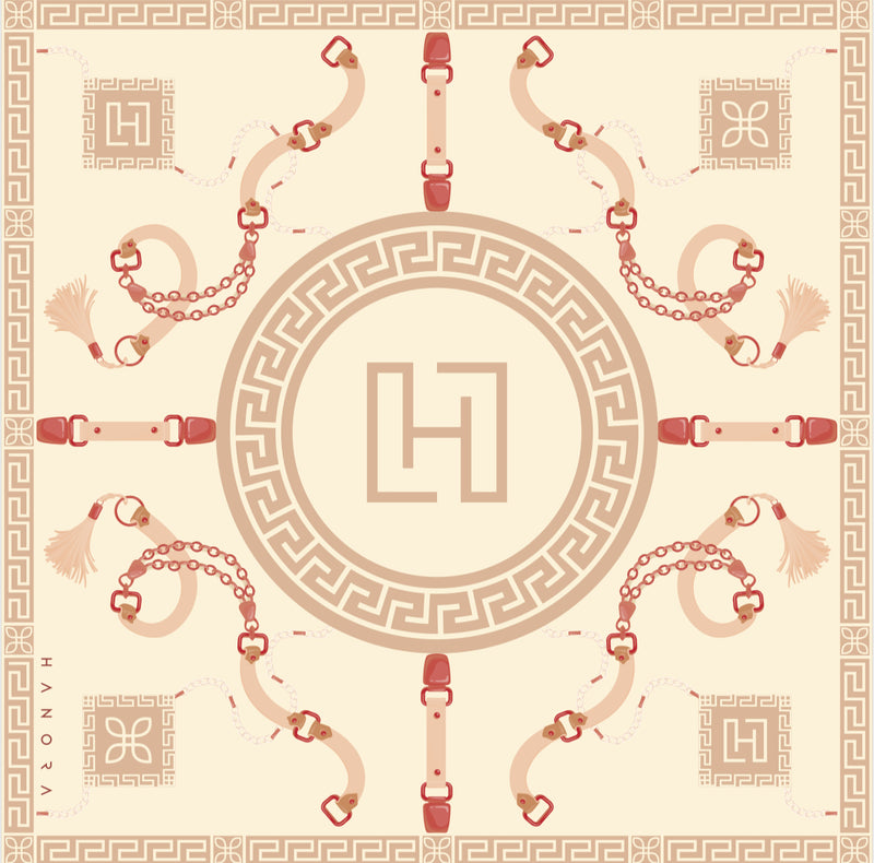 HANORA SIGNATURE SILK SCARF- BLUSH BEIGE
