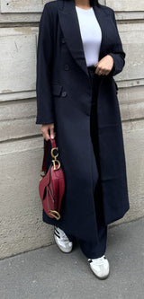 LAYA LONG TRENCHCOAT NAVY BLUE