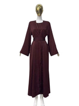 SPARKLE ABAYA SET- BURGUNDY