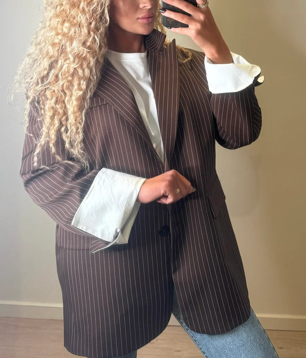 SALY EXTRA OVERSIZED BLAZER BROWN