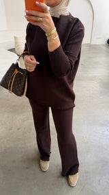 LIVIA KNIT SET- CHOCO