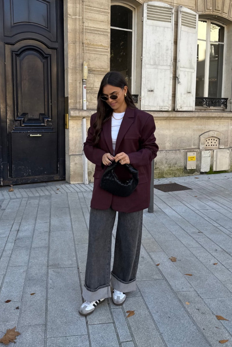 HANORA SPLIT BACK BLAZER BORDEAUX