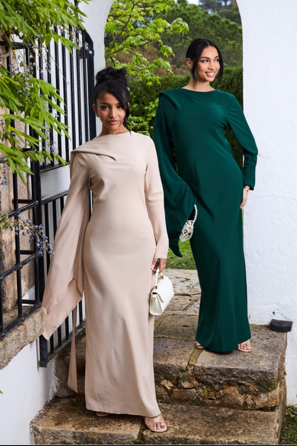 LONG SLEEVE DRESS EMERALD GREEN