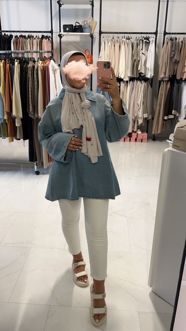 OVERSIZED JEANS JACKET LIGHT BLUE