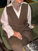 ANNA GILET BROWN- w25231