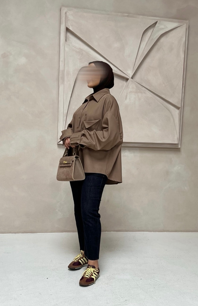 Delina oversized blouse TAUPE